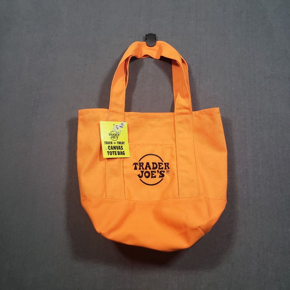 Trader Joe's Canvas Tote Bag Unisex Mini Orange Limited Edition